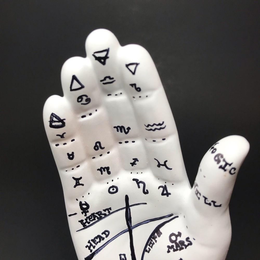 🎉HP🎉OOAK Handpainted Palmistry Hand - Picture 3 of 7
